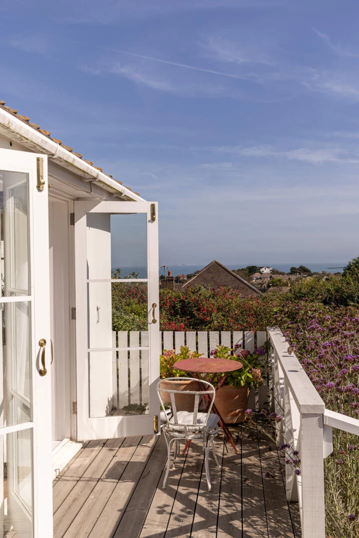 Terrace and distant sea view